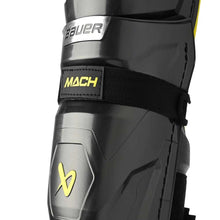Load image into Gallery viewer, close up of front Bauer S23 Supreme Mach Ice Hockey Shin Guards - Youth
