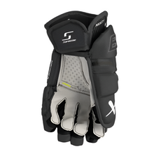 Load image into Gallery viewer, Bauer Supreme Mach Hockey Gloves Senior 2023 black front (palm) of left glove