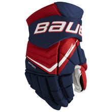 Load image into Gallery viewer, Bauer Hockey Protective Gear Bauer Vapor Flylite Hockey Gloves Junior 1064873 Navy Red White