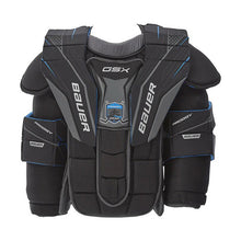 Load image into Gallery viewer, front view grey/ blue Bauer S20 Prodigy GSX Ice Hockey Goal Chest Protector - Youth
