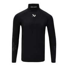 Load image into Gallery viewer, Front view black Bauer S22 Longsleeve Neckprotect Ice Hockey Top - Senior
