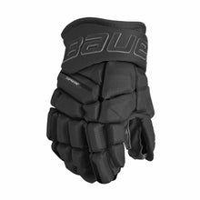Load image into Gallery viewer, Full black top view Bauer S23 Supreme Matrix Ice Hockey Gloves - Intermediate
