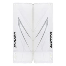 Load image into Gallery viewer, front view white Bauer S23 Vapor Hyperlite2 Ice Hockey Goal Leg Pads - Senior
