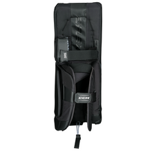 Load image into Gallery viewer, CCM Goalie Leg Pads CCM EFLEX 6.9 (Source Exclusive) Intermediate Black/Black 2023 back of right pad