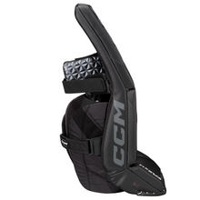 Load image into Gallery viewer, CCM Goalie Leg Pads CCM EFLEX 6.9 (Source Exclusive) Intermediate Black/Black 2023 side facing right of right pad
