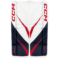 Load image into Gallery viewer, CCM Goalie Leg Pads CCM S23 Extreme Flex E6.5 Junior White/Red/Navy front of both pads