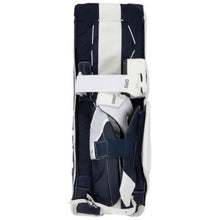 Load image into Gallery viewer, CCM Goalie Leg Pads CCM S23 Extreme Flex E6.5 Junior White/White/Navy/Navy back of left pad