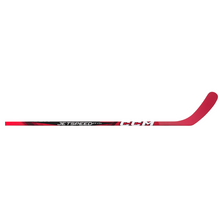 Load image into Gallery viewer, CCM Hockey Sticks CCM JetSpeed FT7 Grip (2024) Youth Red/Black horizontal side with blade pointing to the upper-right