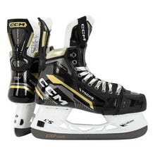 Load image into Gallery viewer, SIDE AND BACK VIEW OF CCM S22 Tacks AS-V Pro Ice Hockey Skates w/ STEP Blacksteel - Senior
