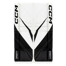 Load image into Gallery viewer, front view white black CCM EFlex E6.5 Junior Leg Pads
