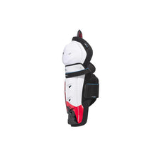 Load image into Gallery viewer, side view white red black CCM S23 Jetspeed Control Ice Hockey Shin Guards - Senior
