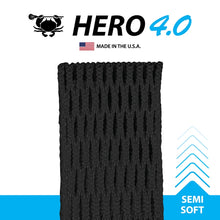 Load image into Gallery viewer, ECD Lacrosse Accessories ECD Hero 4.0 Semi-Soft Lacrosse Mesh Black
