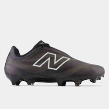 Load image into Gallery viewer, side view of outside black New Balance BurnX4 Field Lacrosse Cleats
