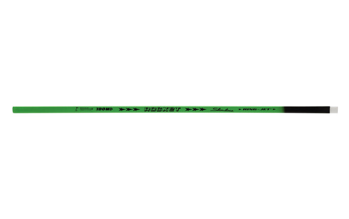 full view green black Ring-Jet Rocket Slimline Ringette Stick - 50in. Green/Black
