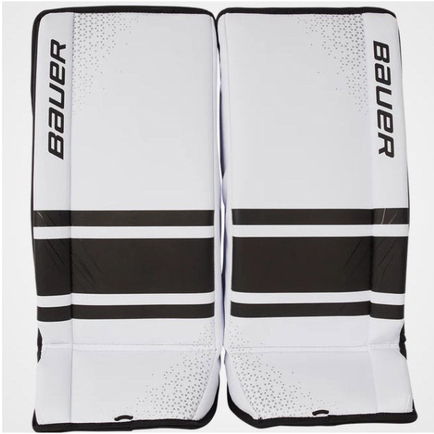 front view  black and white Bauer S20 Prodigy GSX Ice Hockey Goal Pad