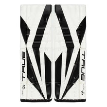 Load image into Gallery viewer, front view white black True Catalyst 7X3 Senior Goalie Pads
