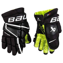Load image into Gallery viewer, Picture of the black and white Bauer S22 Vapor 3X Ice Hockey Gloves (Junior)
