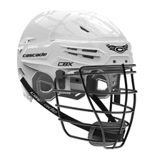 Load image into Gallery viewer, picture of the white Cascade CBX Box Lacrosse Helmet
