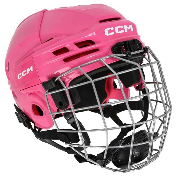 Picture of the pink CCM Tacks 70 Combo Ice Hockey Helmet (Junior)