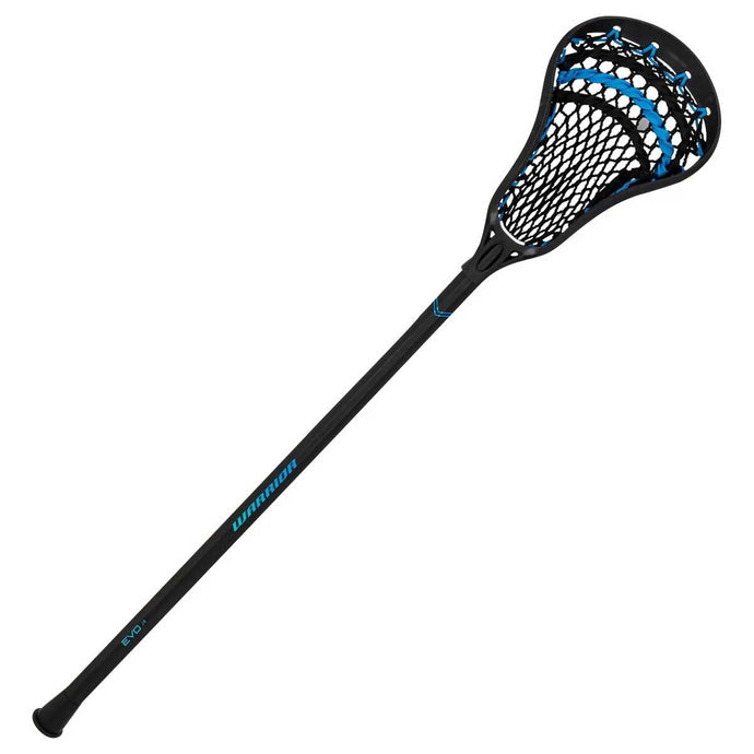 Full view picture of the black Warrior Evo Junior Complete Lacrosse Stick