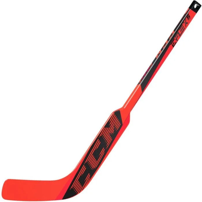 Full backhand view picture of the CCM Extreme Flex 5 Composite Mini Hockey Goalie Stick