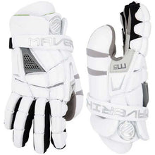Load image into Gallery viewer, Picture of the white Maverik M5 Lacrosse Goalie Gloves (2023)
