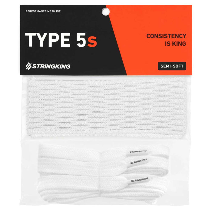 Picture of the white StringKing Type 5s Performance Lacrosse Mesh Kit