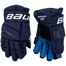 Load image into Gallery viewer, Picture of the navy Bauer S21 X Ice Hockey Gloves (Intermediate)
