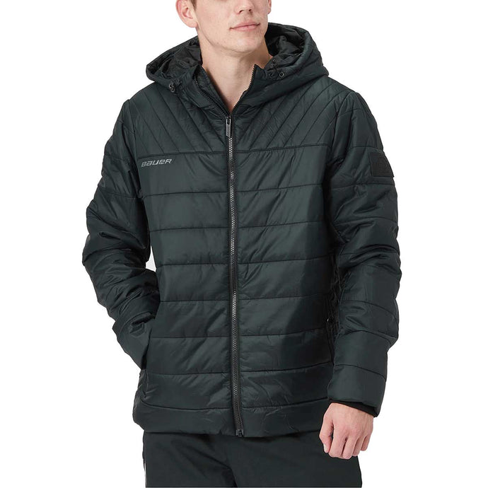 Bauer Supreme Hooded Puffer Jacket Senior close up view