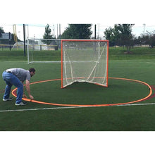 Load image into Gallery viewer, Brine Portable Adjustable Field Lacrosse Crease as setup on a field

