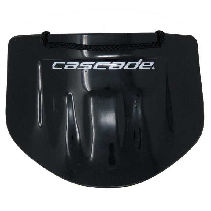 Picture of the front of the Cascade Plastic Lacrosse Goalie Throat Protector (Black)