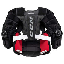 Load image into Gallery viewer, Full back view picture of the CCM Extreme Flex E5.9 Ice Hockey Goalie Chest Protector (Intermediate)
