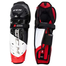 Load image into Gallery viewer, CCM Jetspeed FT4 Ice Hockey Shin Guards (Junior) full front and back view
