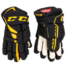 Load image into Gallery viewer, CCM Jetspeed FT485 Ice Hockey Gloves (Junior) in black/sunflower
