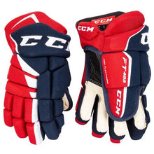 Load image into Gallery viewer, CCM Jetspeed FT485 Ice Hockey Gloves (Junior) in navy/red/white