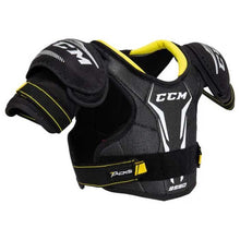Load image into Gallery viewer, Front and shoulder cap picture of the CCM S21 Tacks 9550 Ice Hockey Shoulder Pads (Youth)
