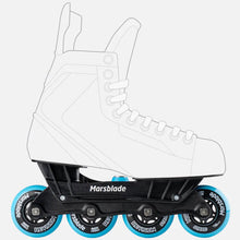 Load image into Gallery viewer, Marsblade O1 Complete Roller Hockey Skate Frame Kit installed on boot
