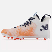 Load image into Gallery viewer, Picture of the orange FREEZO3 New Balance FreezeLX v3 Men&#39;s Field Lacrosse Cleats
