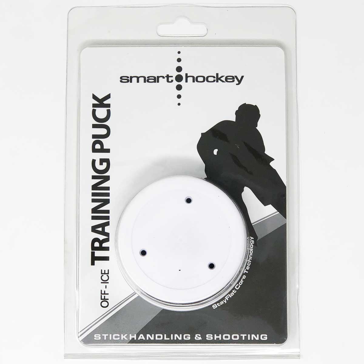 Picture of the white Smarthockey Off-Ice Hockey Training Puck