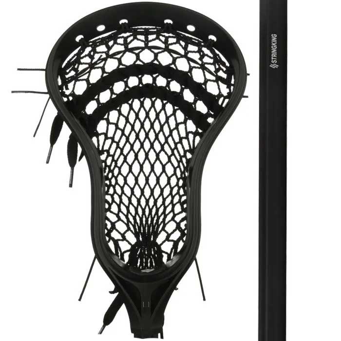 Closeup picture of the head and shaft on the StringKing Complete 2 Intermediate Attack Lacrosse Stick