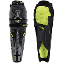 Load image into Gallery viewer, Warrior Alpha LX 30 Ice Hockey Shin Guards (Junior) full front and back view
