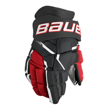 Load image into Gallery viewer, Bauer Supreme Mach Hockey Gloves Intermediate 2023 lack/red back of right glove
