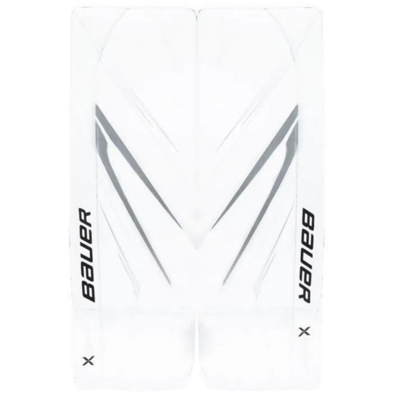 Bauer Goalie Leg Pads Bauer S23 Vapor X5 Pro Intermediate White front of both pads