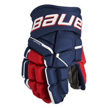 Load image into Gallery viewer, Bauer Hockey Gloves Bauer Supreme Mach Hockey Gloves Junior 2023 Navy Red White
