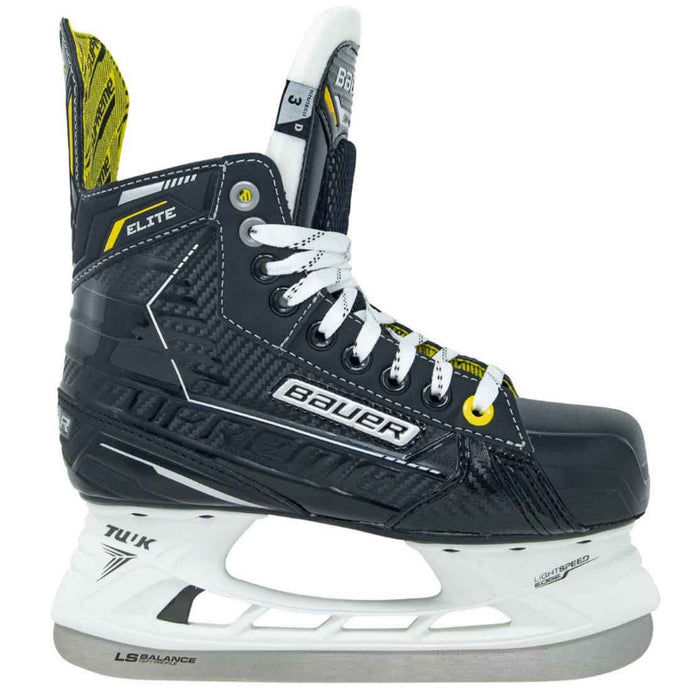 Bauer Hockey Skates Bauer S22 Supreme Elite Hockey Skates Junior Source Exclusive Black side facing right