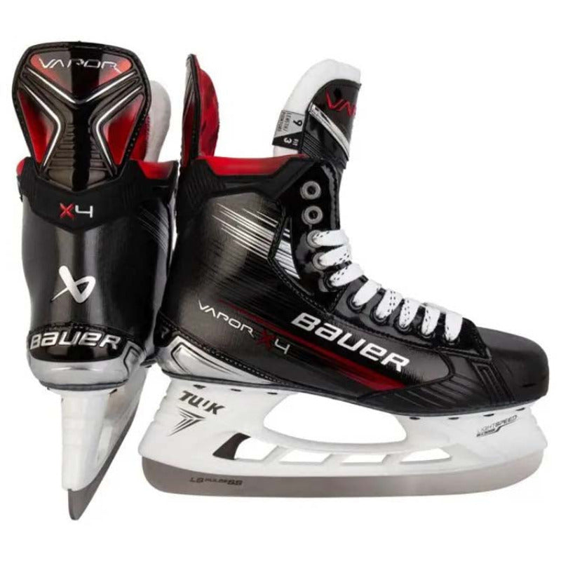 Bauer Hockey Skates Bauer S23 Vapor X4 Senior Black back of one skate and side of the other facing right