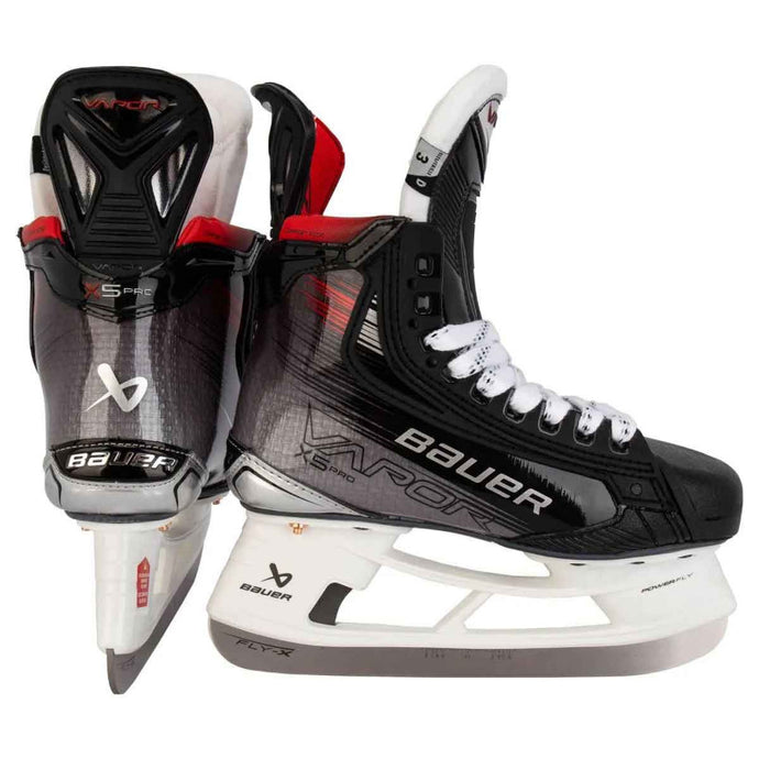 Bauer Hockey Skates Bauer S23 Vapor X5 Pro Junior Black back of one and side of the other facing right
