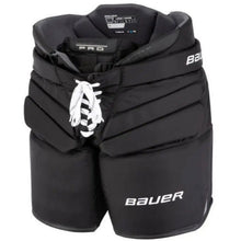 Load image into Gallery viewer, Bauer Ice Hockey Goalie Pants Bauer S23 Pro Senior Black front side facing left
