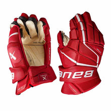 Load image into Gallery viewer, Bauer S22 Vapor 3X Pro Ice Hockey Gloves - Senior Black/Red 14in.
