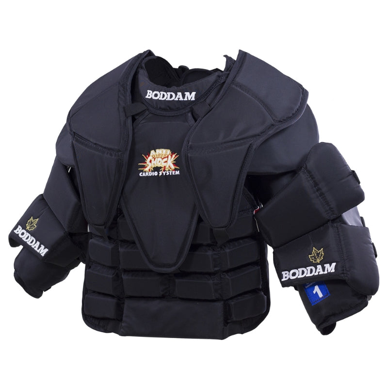 Boddam Lacrosse Protective Gear Boddam CAT 1 5500 Series Lacrosse Goalie Arm and Chest Protector Black Tyke Novice XL